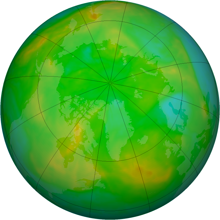 Arctic ozone map for 03 July 2015